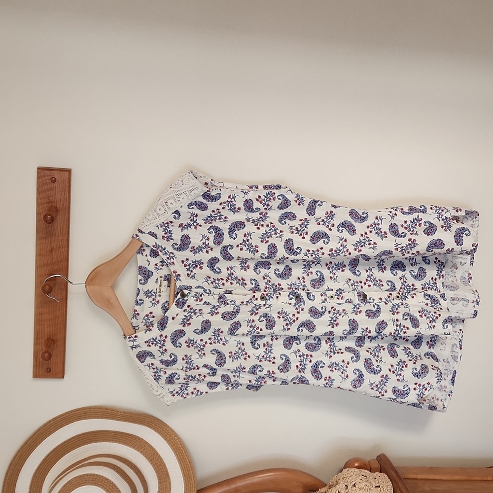 Ruff Hewn Paisley Cotton Blouse (Size S)